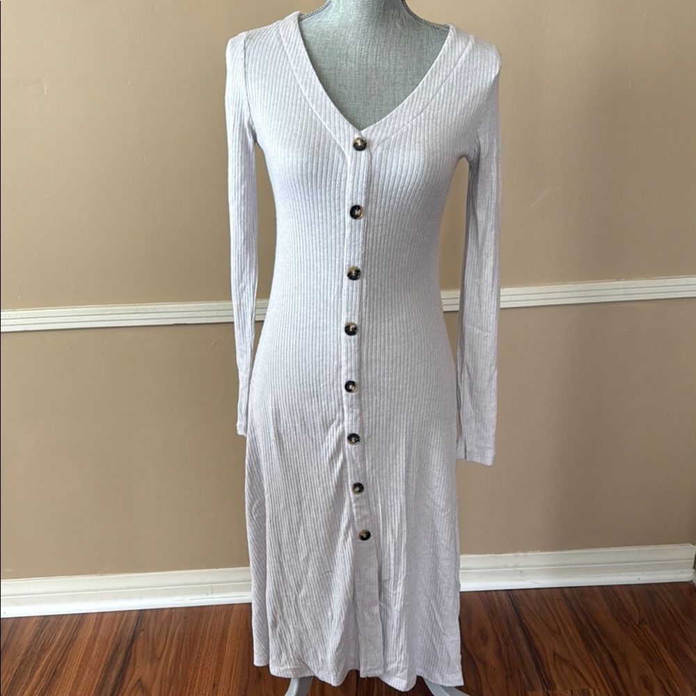 DOUBLE ZERO LONG SLEEVE BUTTON DRESS SIZE SMALL - Picture 2 of 12